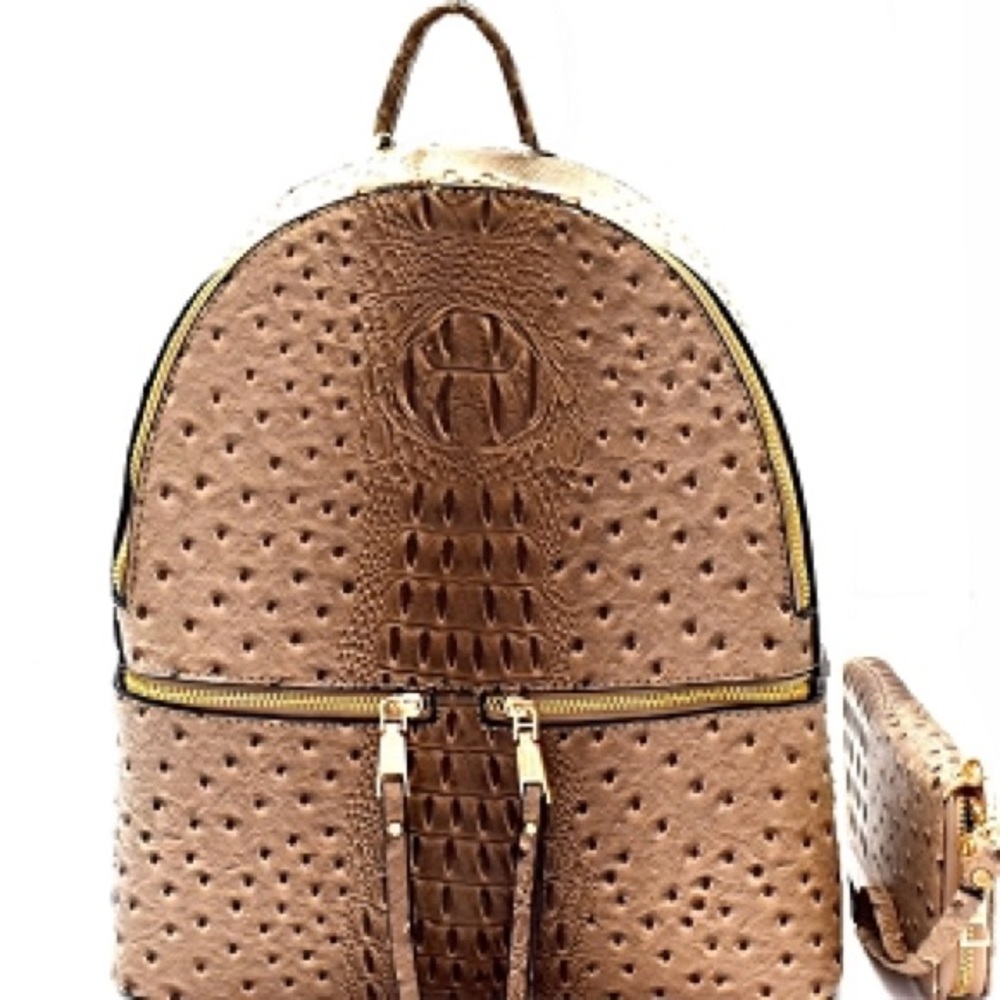 Ostrich Vegan Leather Backpack